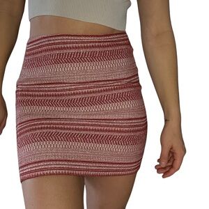 Banana Republic Red and White Mini Skirt